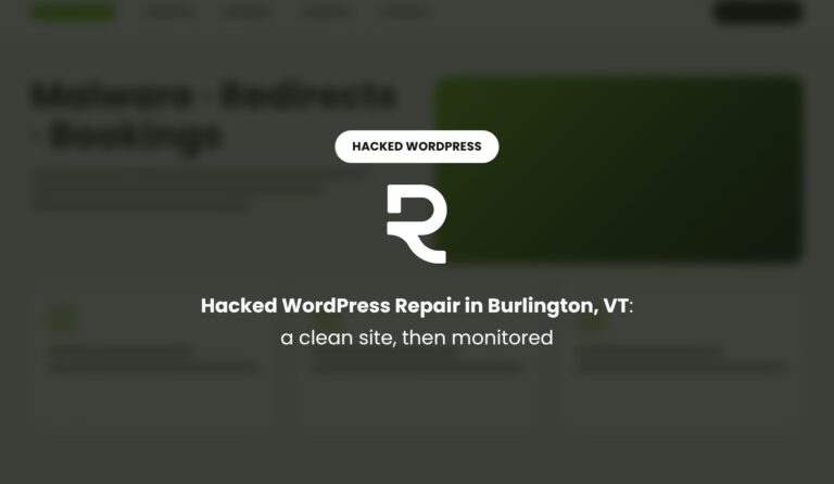Hacked WordPress Site Repair in Burlington, VT: A Clean Site, Then Monitored