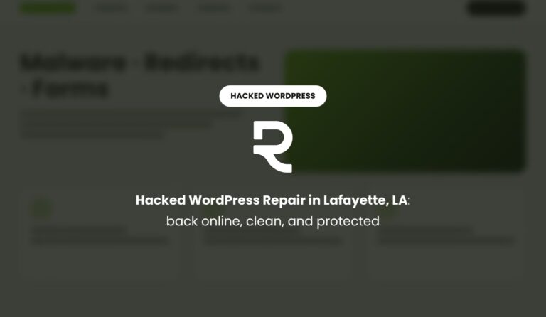 Hacked WordPress Site Repair in Lafayette, LA: Back Online, Clean, and Protected