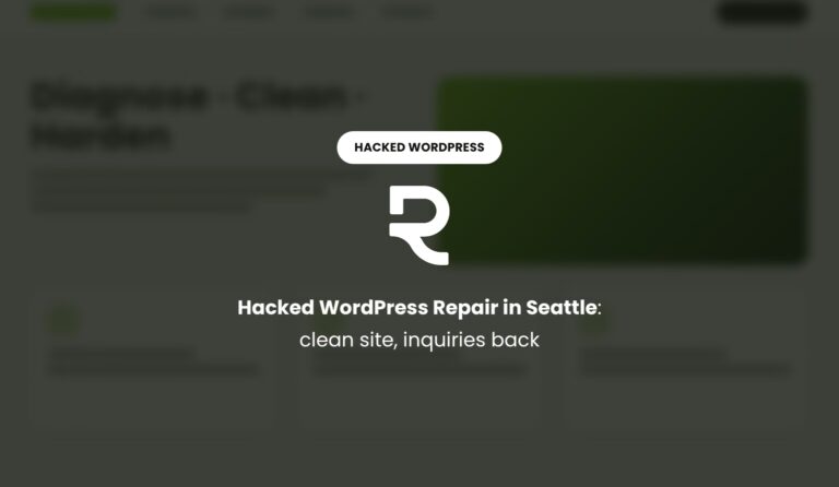 Hacked WordPress Site Repair in Seattle: Clean Site, Inquiries Back
